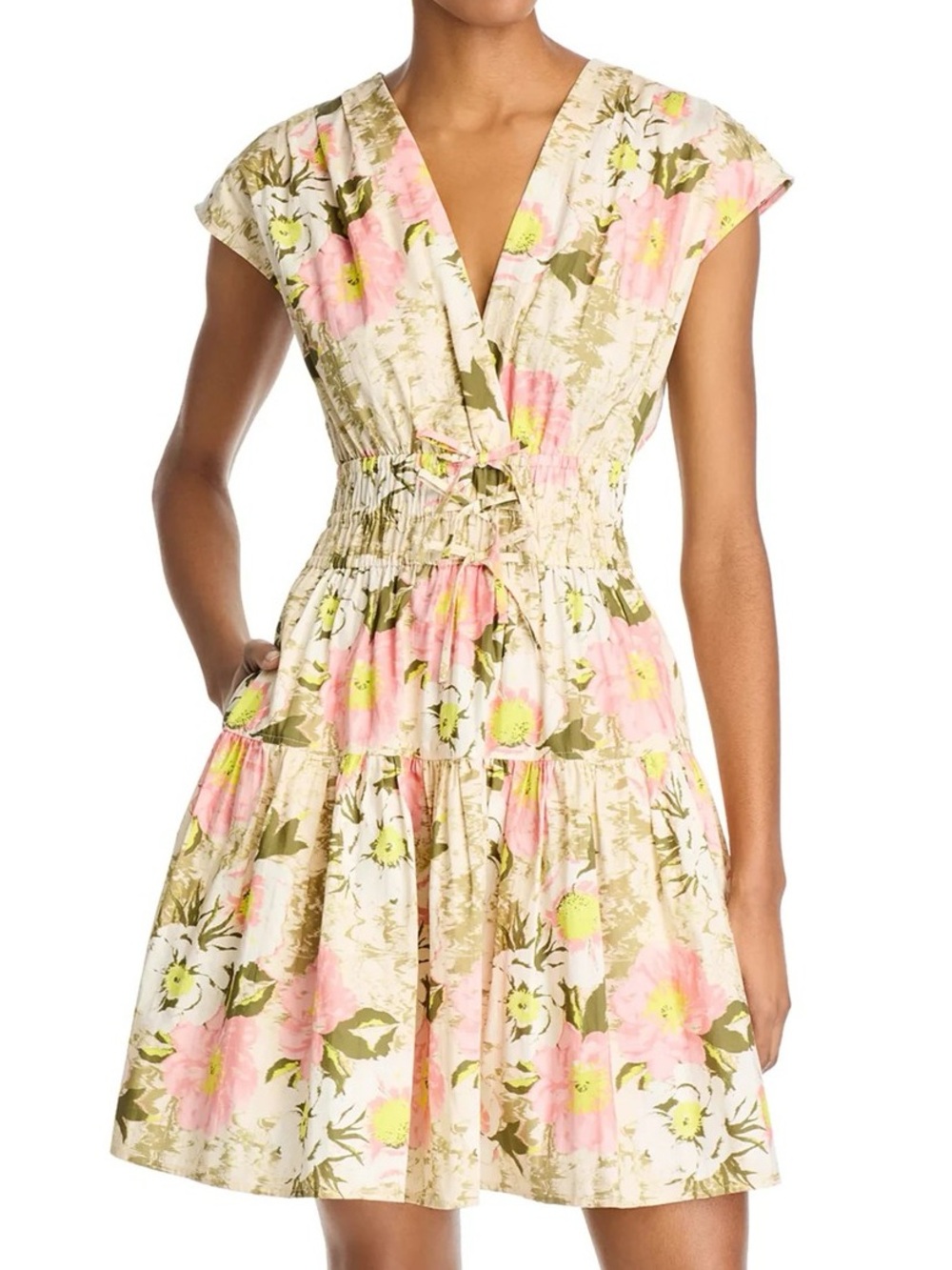 Pre-Owned.Derek Lam 10 Crosby Tora Floral Dress. Pink & Yellow. Great Condition - Picture 5 of 16